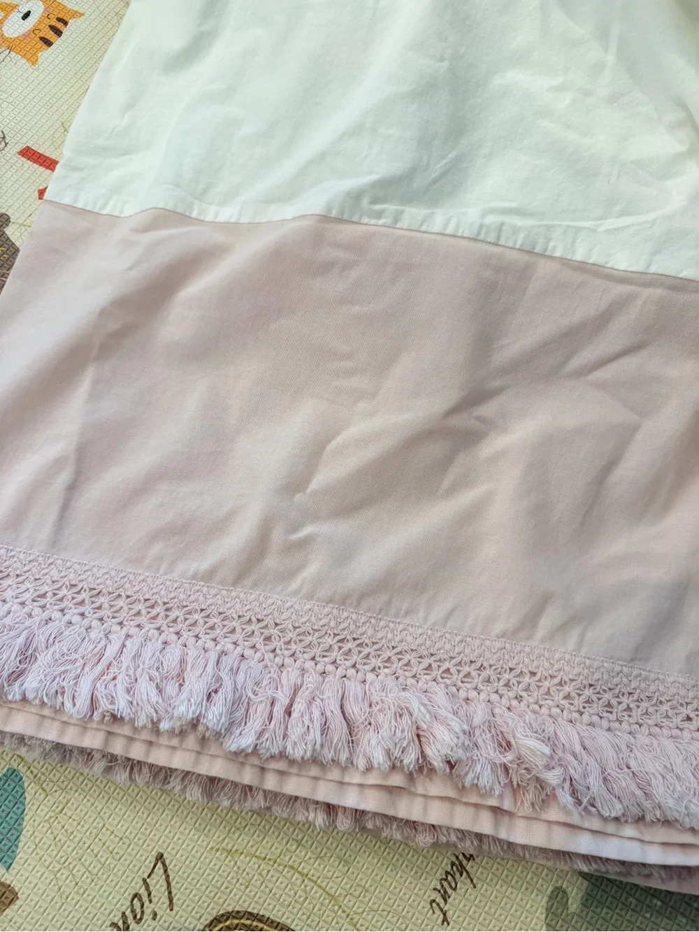 Restoration Hardware Crib Set, Botanica Toddler Blanket with Blush Pom-Pom Trim
